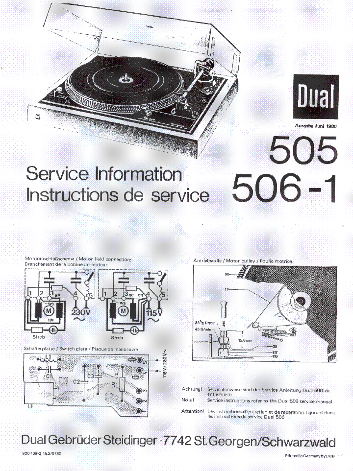 Dual 505 2 Repair Manual